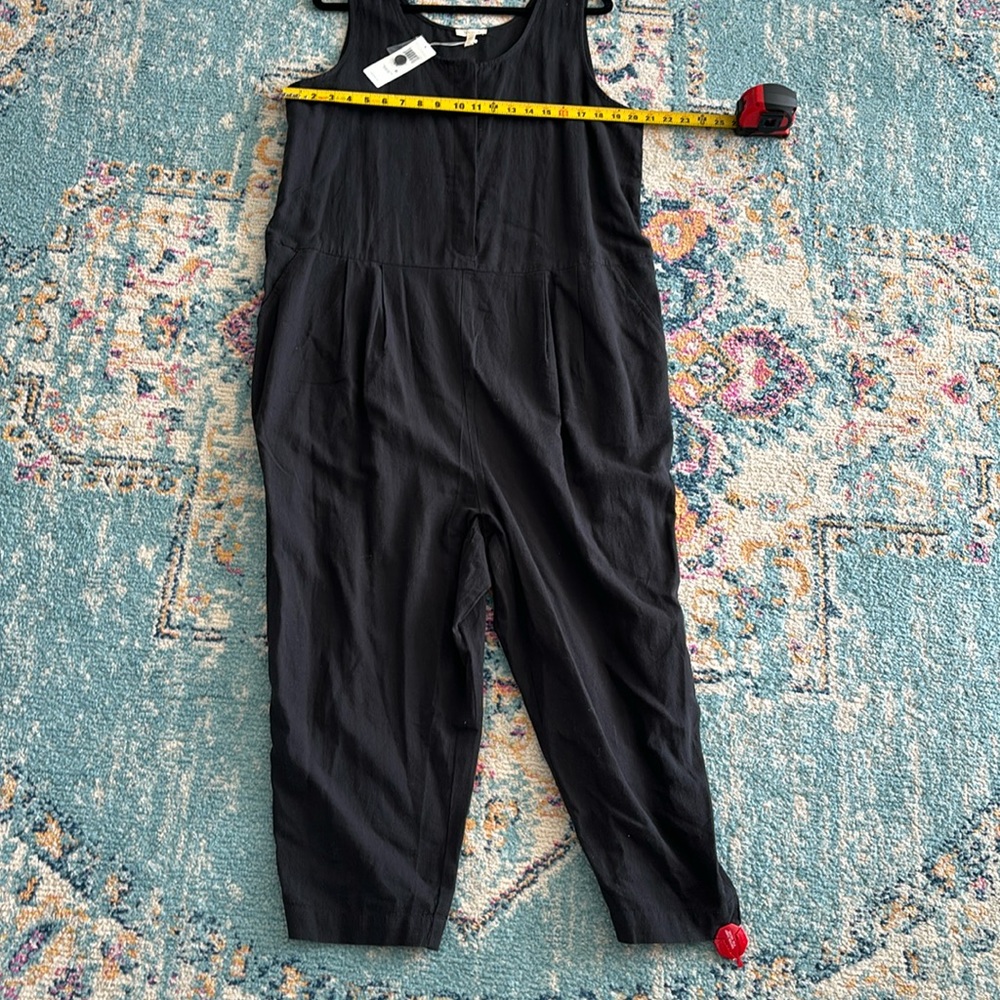 Eileen Fisher organic cotton button down black jumpsuit